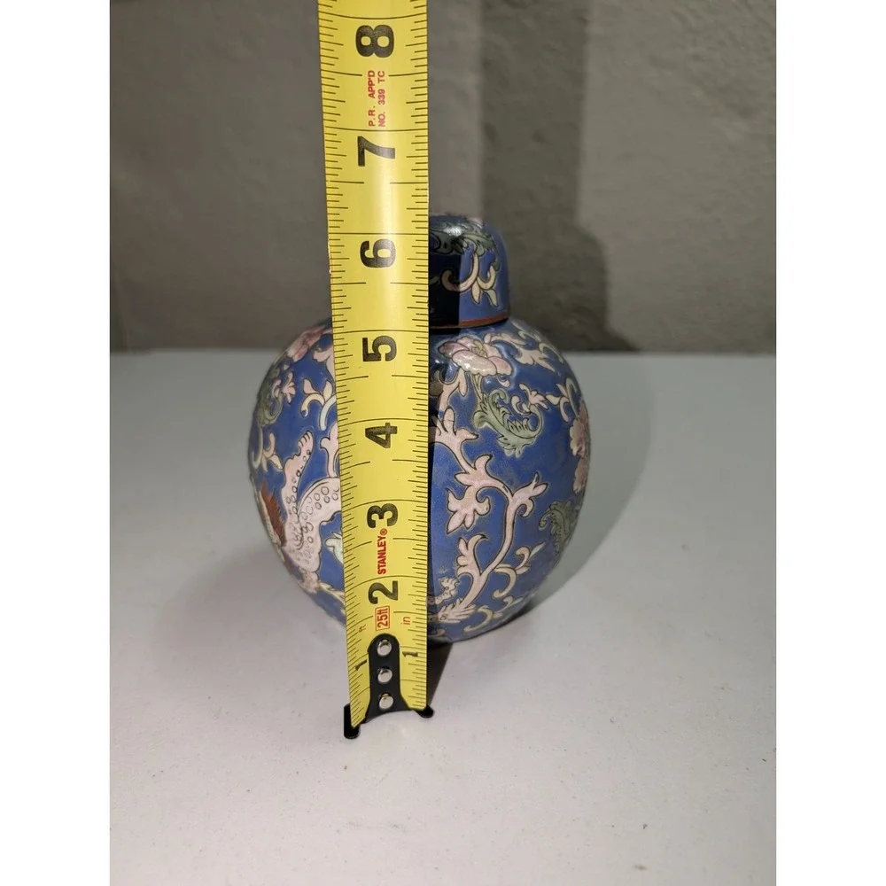 Vintage Ginger Jar Porcelain Floral Dragon Famille‎ Rose Asian China Spice Jar